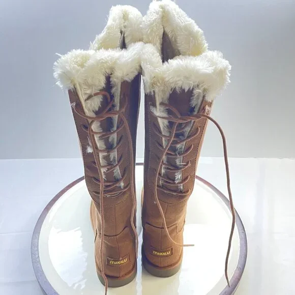 Makalu Brown Suede Boots Size 10 - Picture 3 of 12